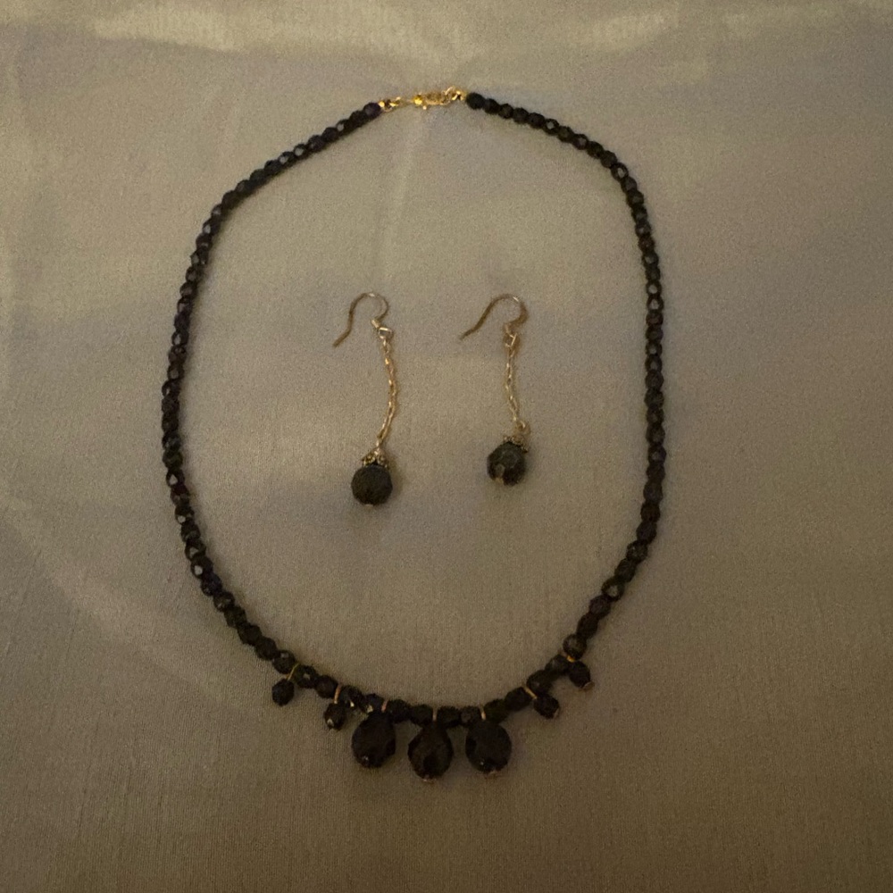 Charming Charlie Black and Gold Necklace Set